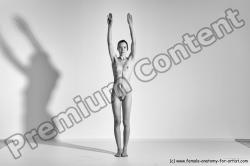 Nude Yoga poses Woman White Moving poses Slim long brown Dynamic poses Pinup